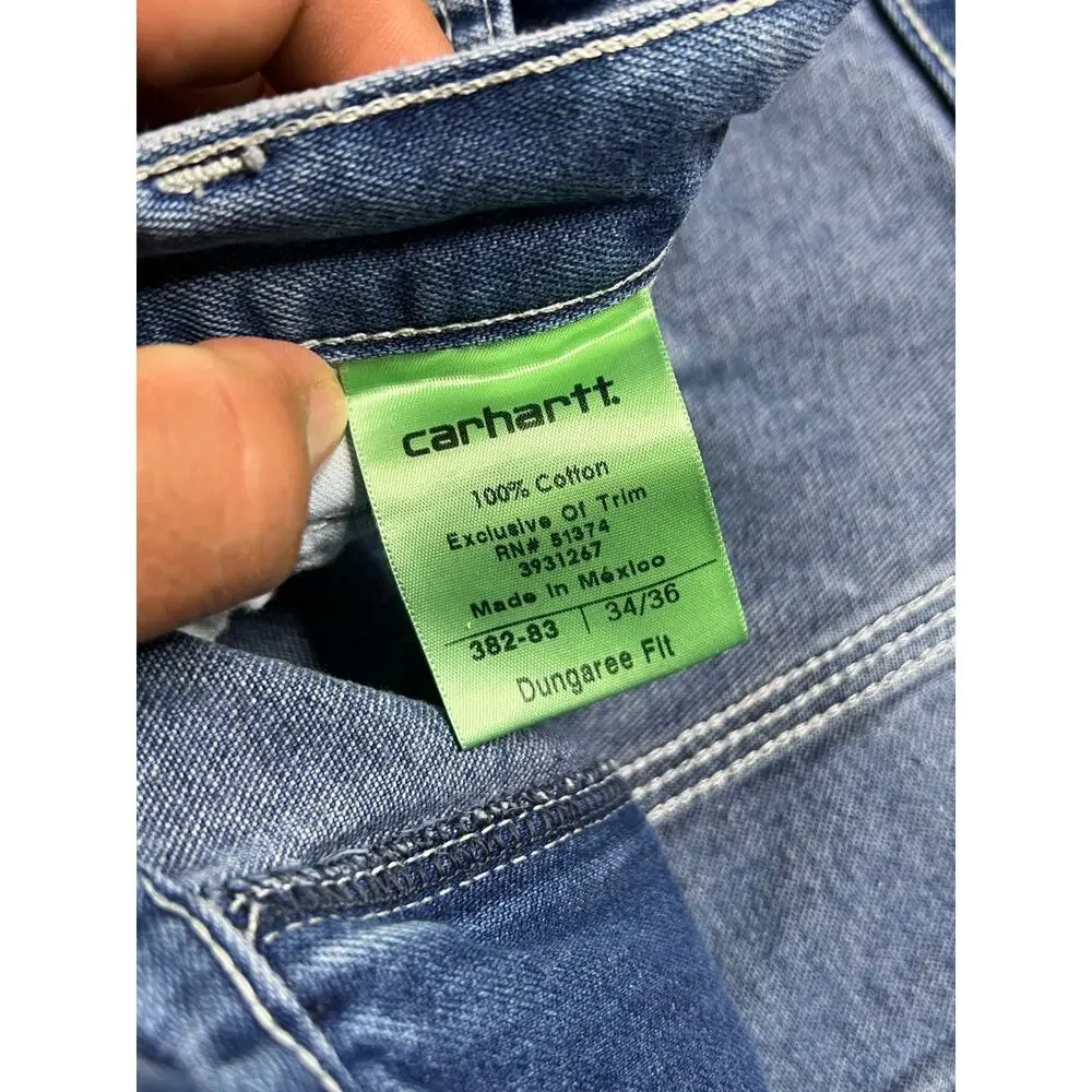 Carhartt Dungaree Fit Jeans 34x36 Workwear Denim Pants Distress‎